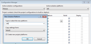 Figure 3. Adding a new target architecture to your solution in Visual Studio